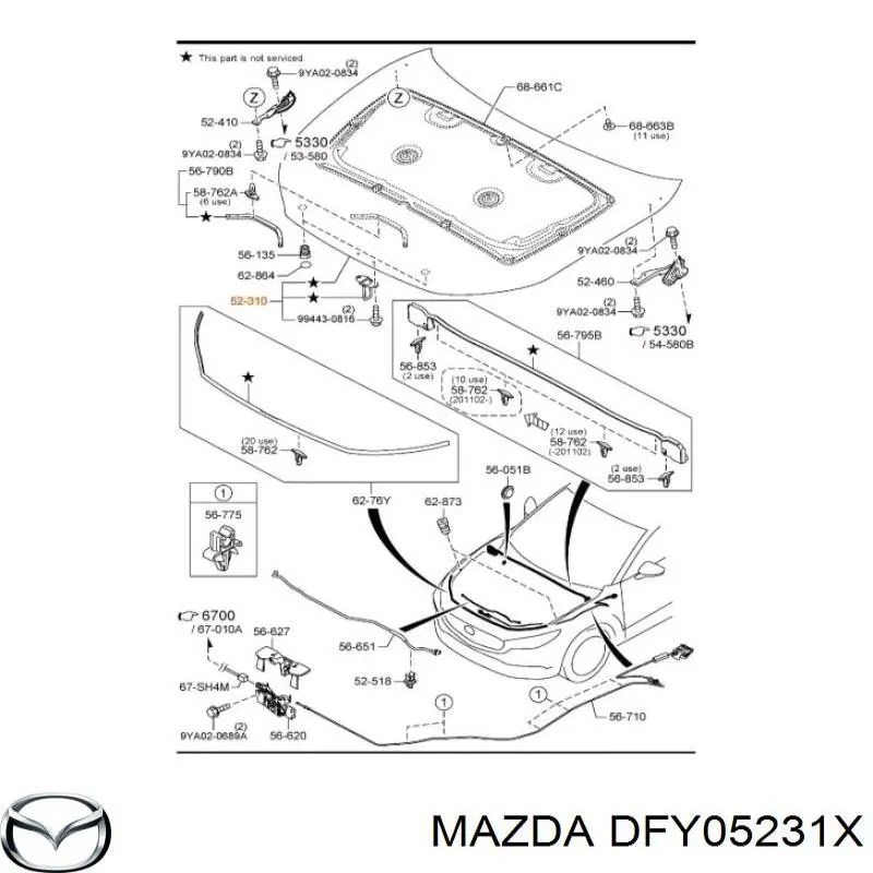 DFY05231X Mazda Капот