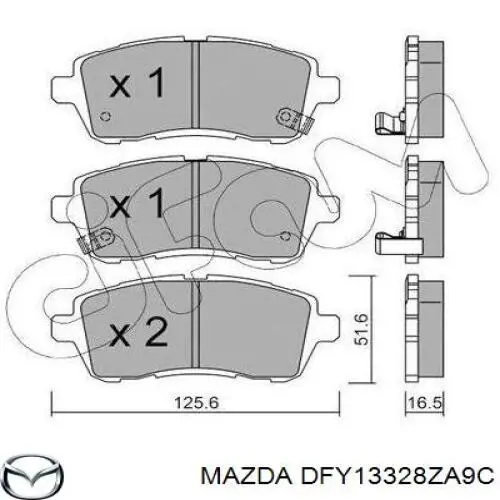 DFY13328ZA9C Mazda Колодки передние