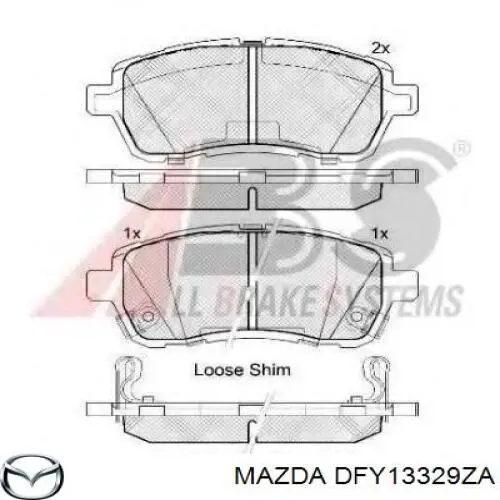 Pastillas de freno delanteras DFY13329ZA Mazda