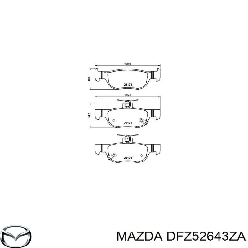 DFZ52643ZA Mazda Колодки тормозные дисковые комплект