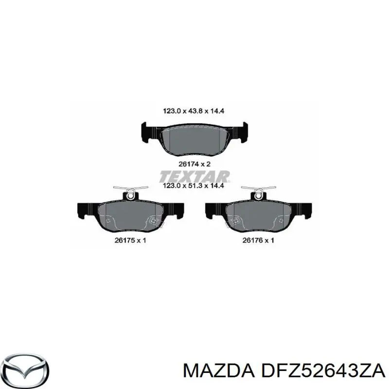 Колодки дисковые  Mazda DFZ52643ZA цена, от 39.94 USD