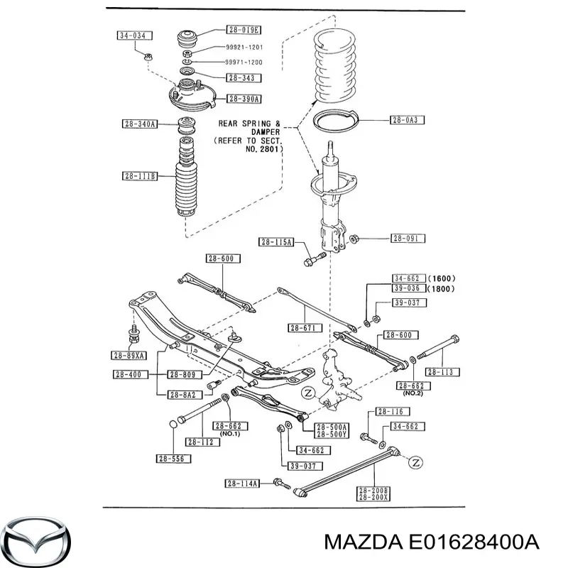 Купить E01628400A Mazda Оси полуприцепов и прицепов