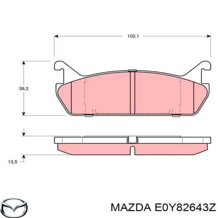 Pastillas de freno traseras E0Y82643Z Mazda