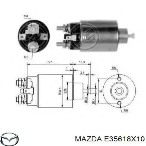 Реле втягивающее стартера MAZDA E35618X10