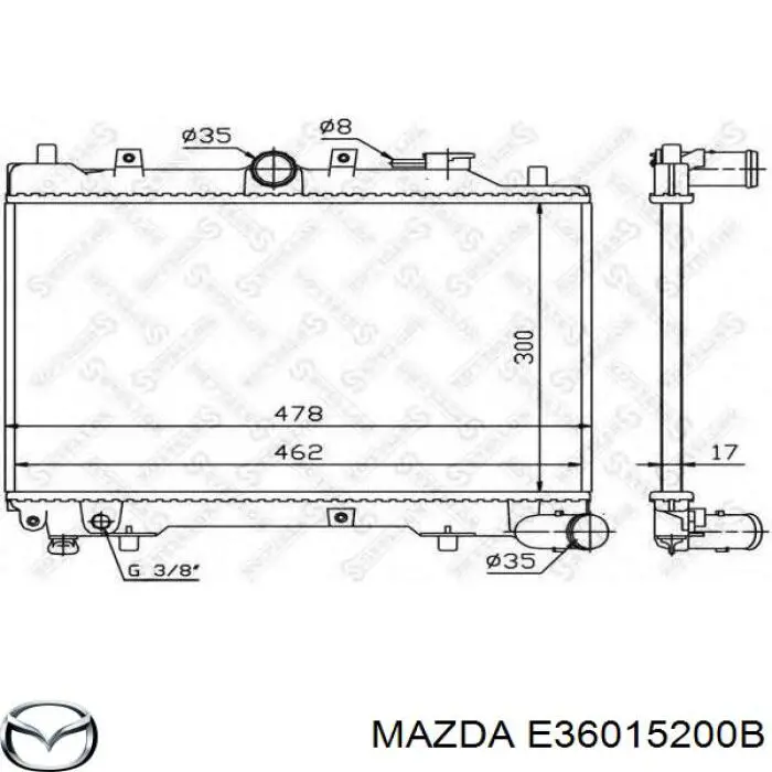 Купить E36015200B Mazda Радиатор водяной