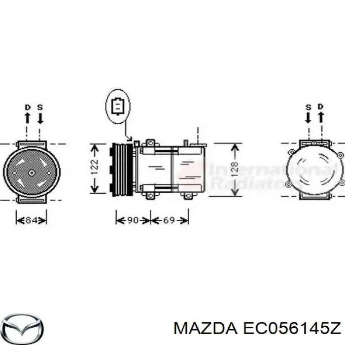 Компрессор системы кондиционирования Mazda EC056145Z цена, от 139.75 USD
