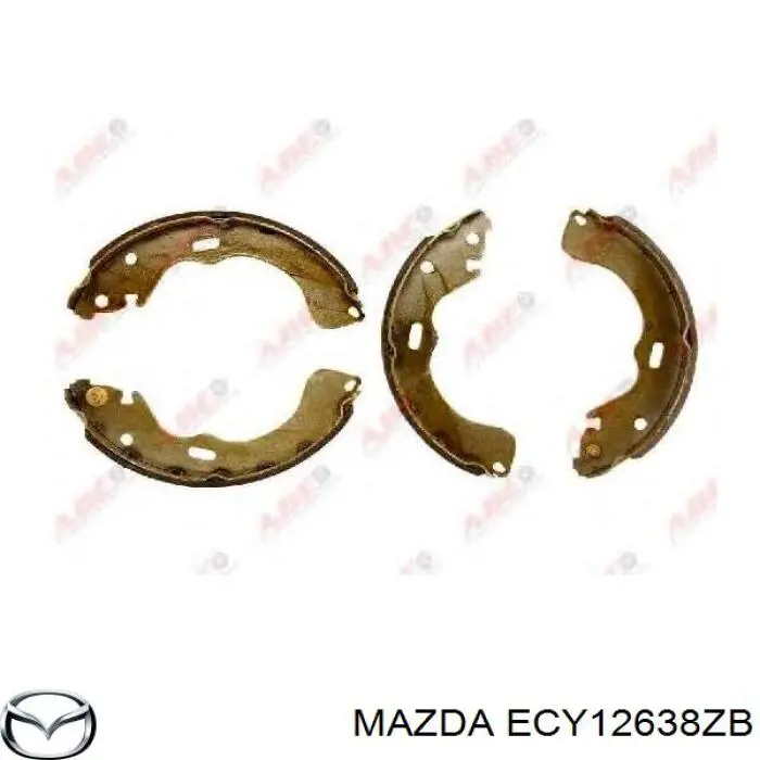 Колодки тормозные задние барабанные Mazda ECY12638ZB