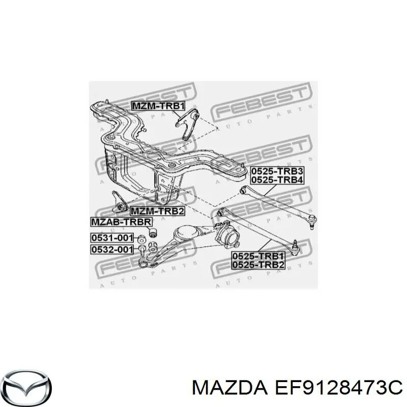 Гайка заднего нижнего рычага эксценрическая (развала) EF9128473C Mazda