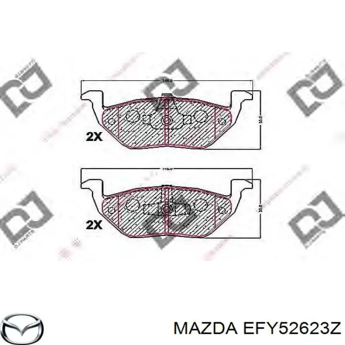 Задние тормозные колодки EFY52623Z Mazda
