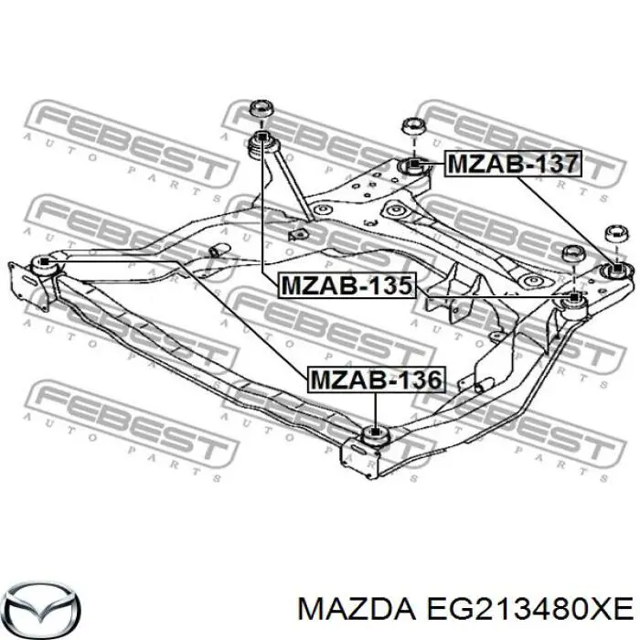 Передняя балка Mazda EG213480XE цена, от 86.61 USD