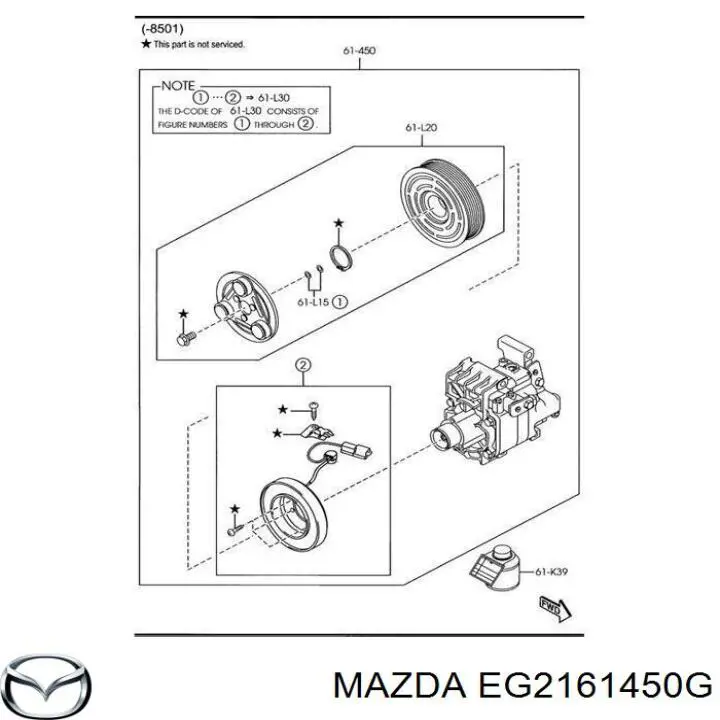 EG2161450F Mazda Компрессор хладагента