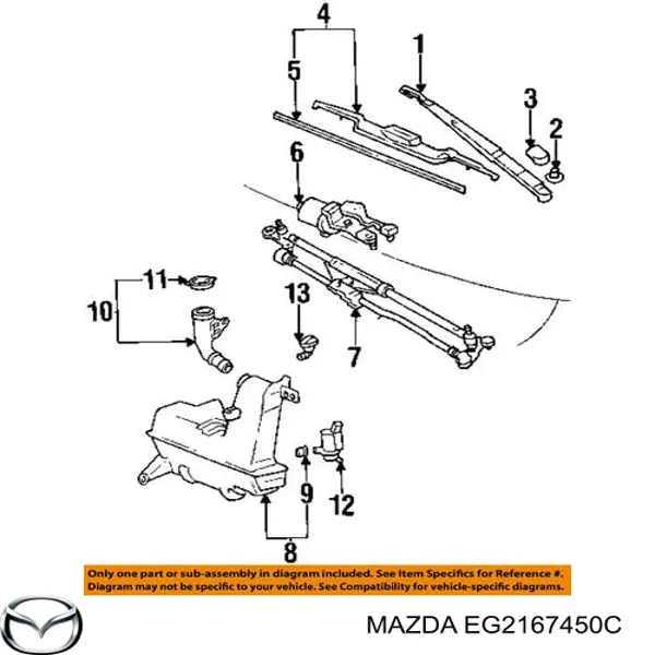 Купить EG2167450C Mazda Мотор стеклоочистителя заднего стекла