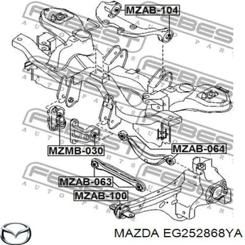 EG252868YA Mazda кронштейн (траверса заднего редуктора левая)