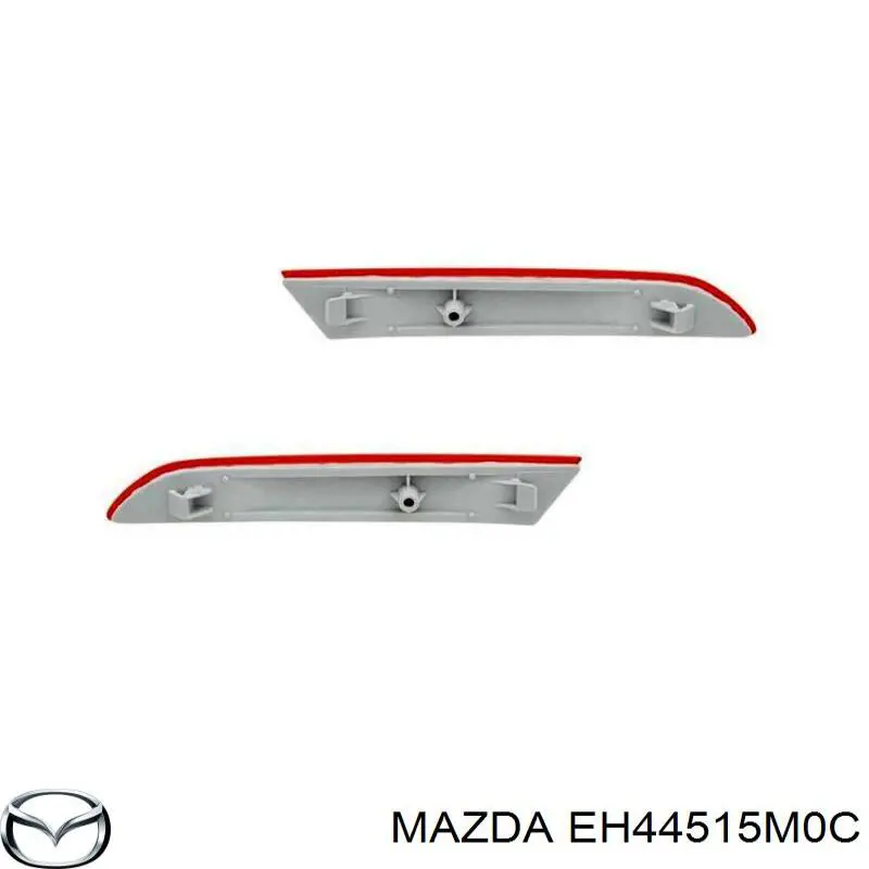 EH44515M0B Mazda retrorrefletor (refletor do pára-choque traseiro esquerdo)
