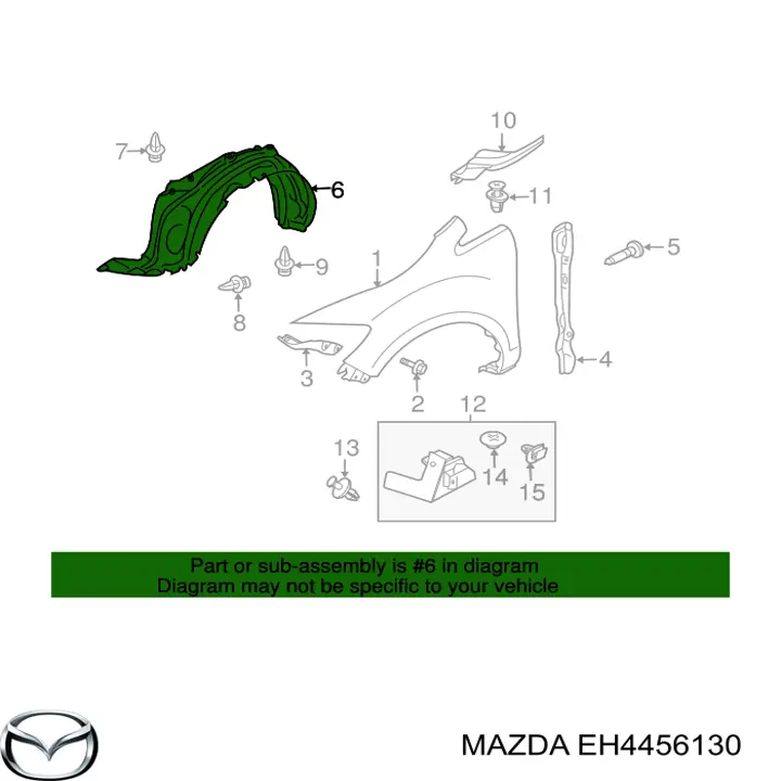 Guarda-barras direito do pára-lama dianteiro para Mazda CX-7 (ER)
