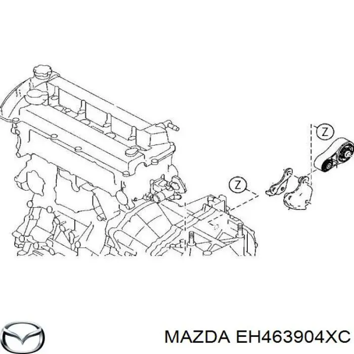 EH463904XC Mazda подушка (опора двигателя задняя)
