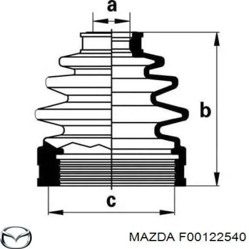 Купить F00122540 Mazda Пыльник гранаты внутренний, передней полуоси