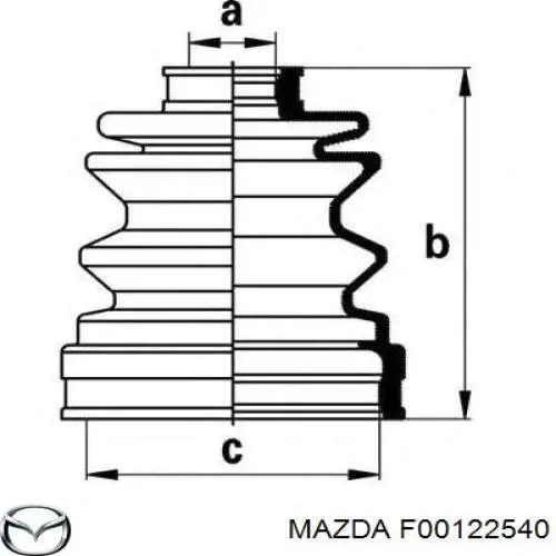 Пыльник шарнира угловых скоростей внутренний передний Mazda F00122540 цена, от 4.77 USD