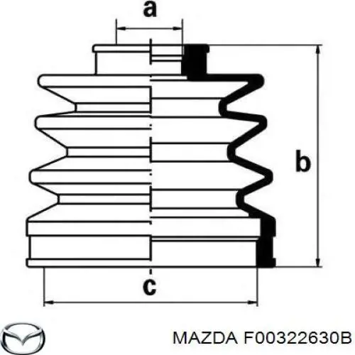 Fuelle, árbol de transmisión delantero exterior F00322630B Mazda