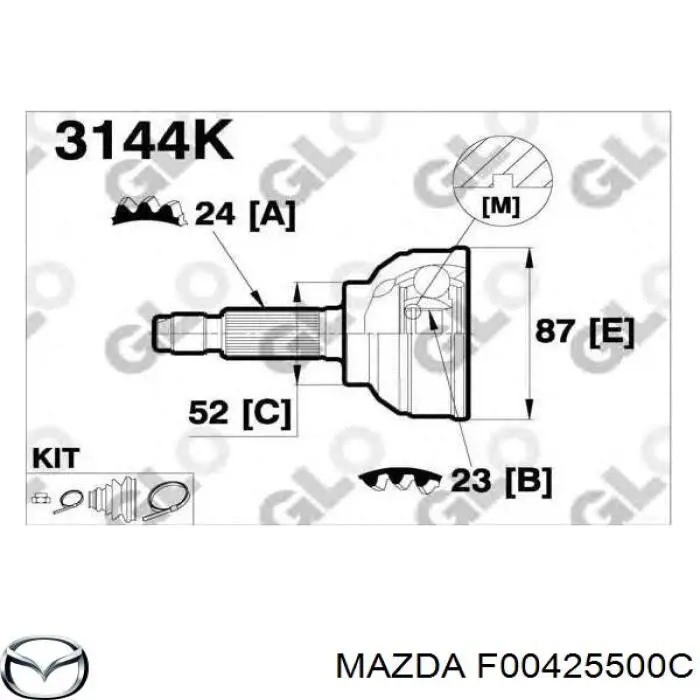 ШРУС наружный передний MA12 HDK