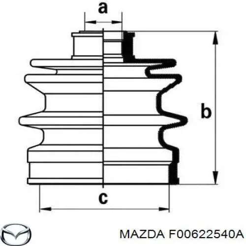 Пыльник шарнира угловых скоростей внутренний передний Mazda F00622540A цена, от 5.73 USD