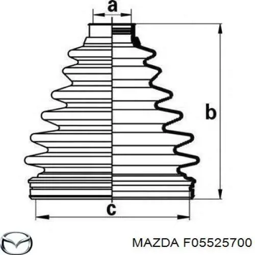 Вал привода полуоси F05525700 Mazda