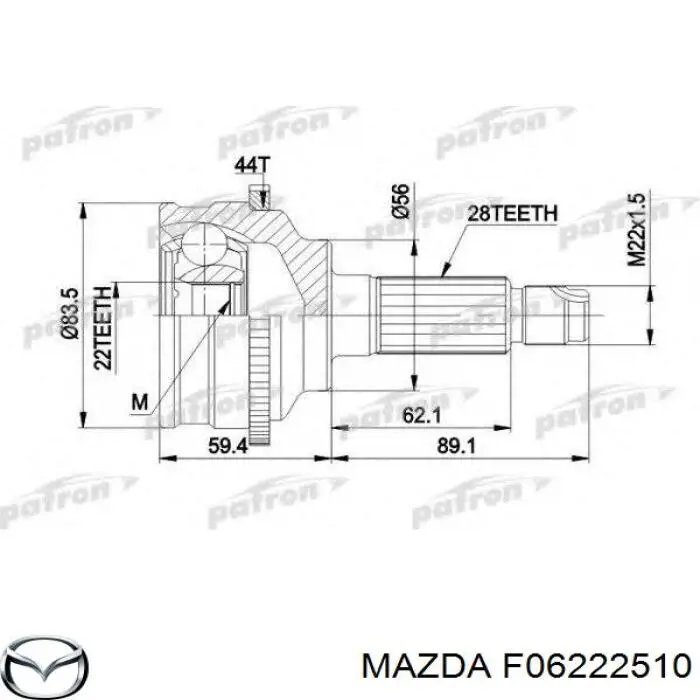 F06222510 Mazda junta homocinética externa dianteira