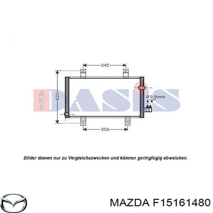 Радиатор кондиционера F15161480 Mazda