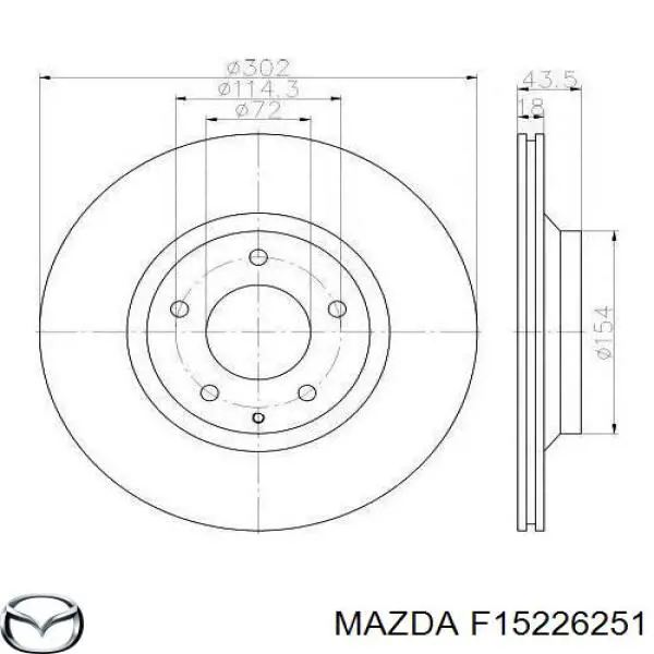 Задний тормозной диск Mazda F15226251 цена, от 38.75 USD
