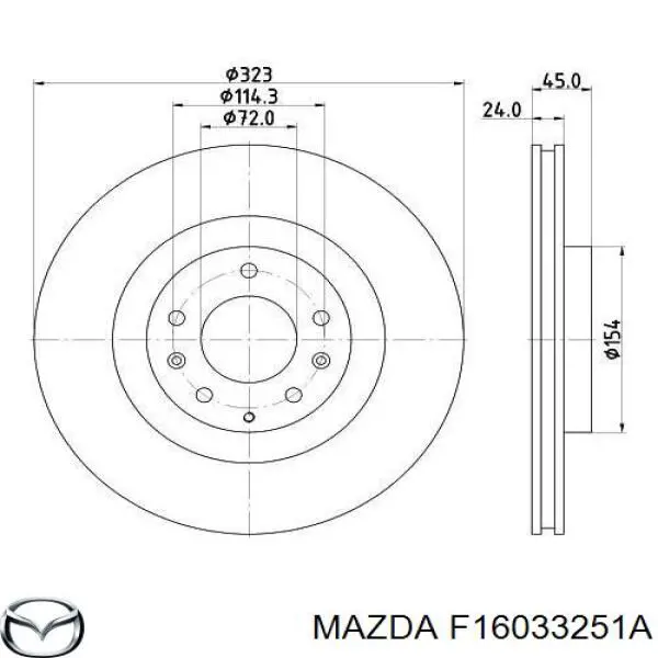 Купить F16033251A Mazda Ротор тормозной