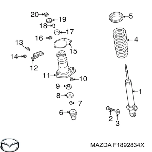 Пыльник амортизатора заднего Mazda F1892834X
