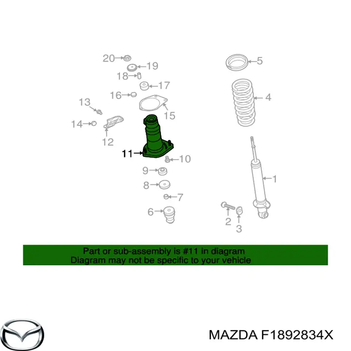 Купить F1892834X Mazda Пыльник стойки амортизатора