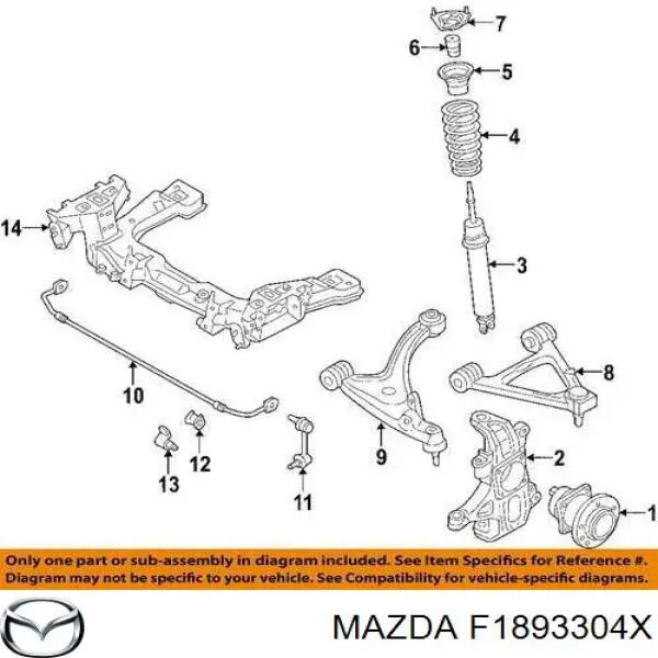 Ступица передняя F1893304X Mazda