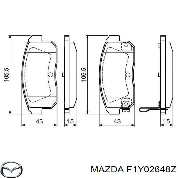 Задние тормозные колодки F1YA2648Z Mazda