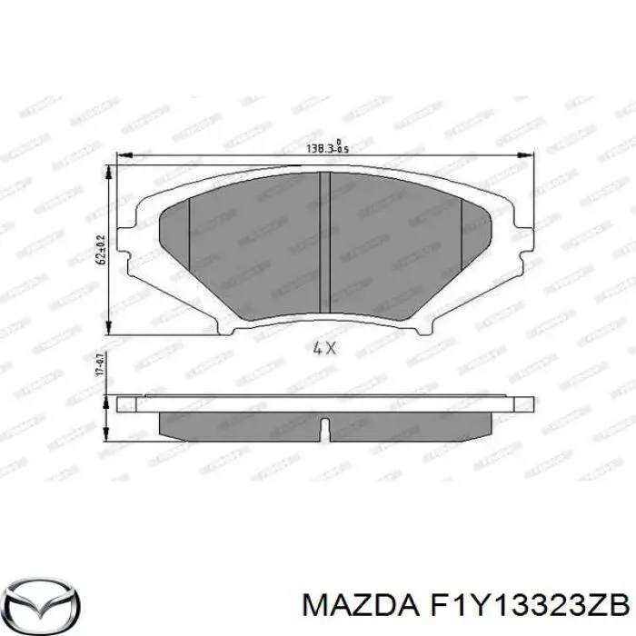 Передние тормозные колодки F1Y13323ZB Mazda