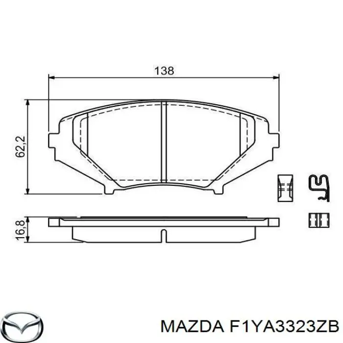 Передние тормозные колодки F1YA3323ZB Mazda