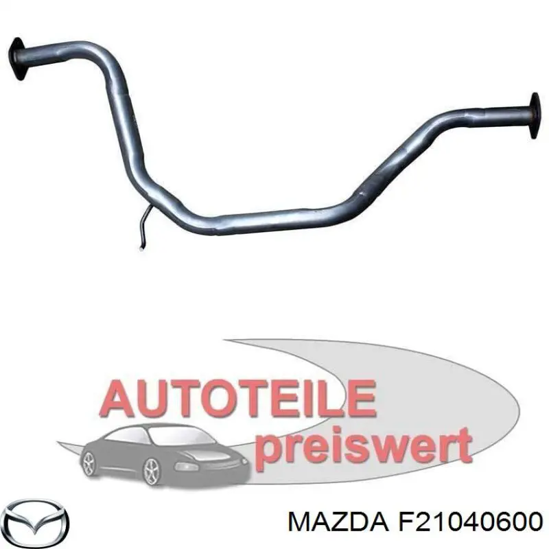 F25540600 Mazda труба выхлопная, от катализатора до глушителя
