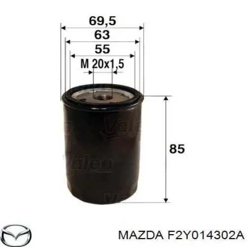 F2Y014302A Mazda масляный фильтр