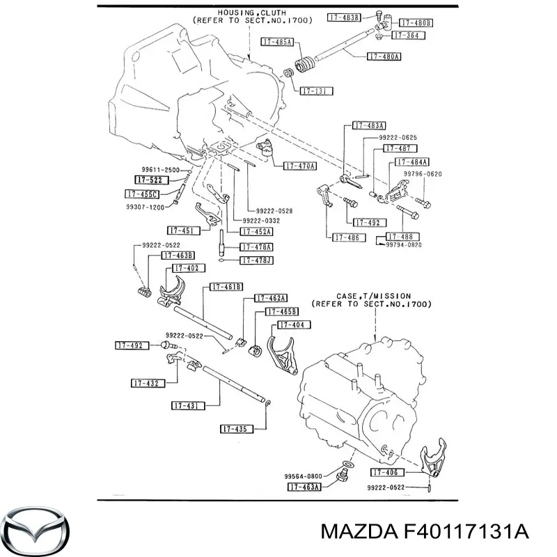 Сальник кулисы переключения передач F40117131A Mazda