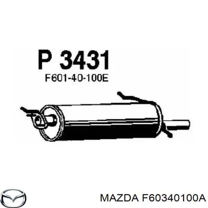 F60340100A Mazda silenciador, parte traseira