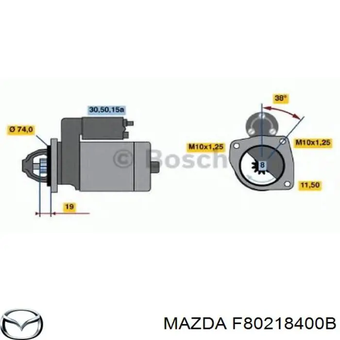 Motor de arranque F80218400B Mazda