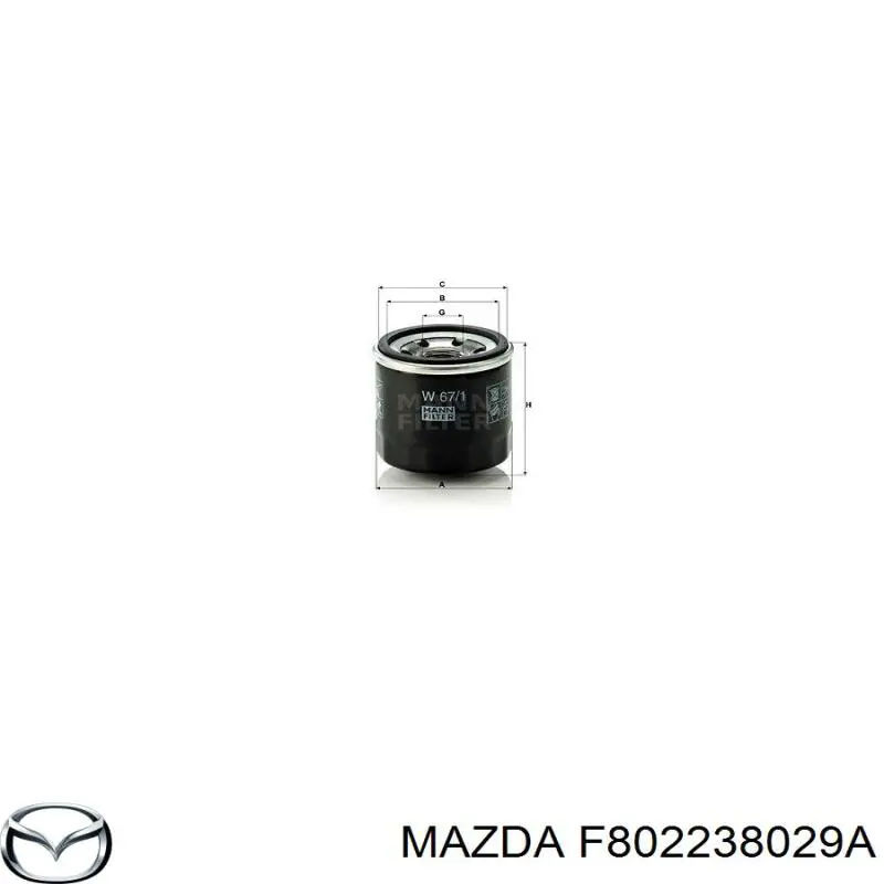 Filtro de aceite F802238029A Mazda