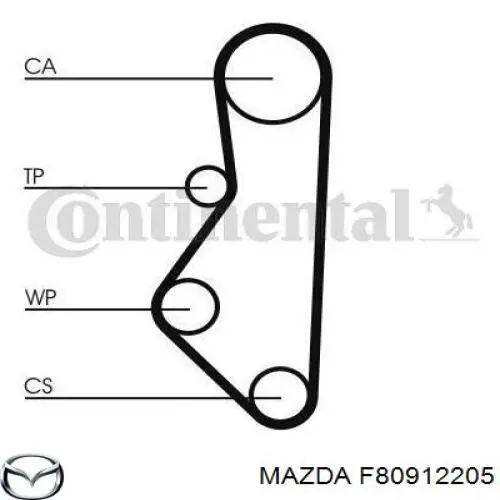 Зубчатый ремень Mazda F80912205 цена, от 12.37 USD