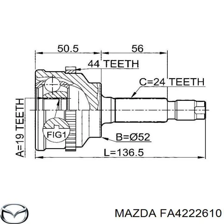 Привод передний левый Mazda Demio хэтчбек (DW) (1998 - 2003) цена, от 1336.43 USD