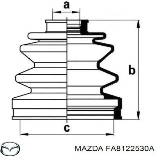 Пыльник ШРУСа передней полуоси наружный Mazda FD8022530