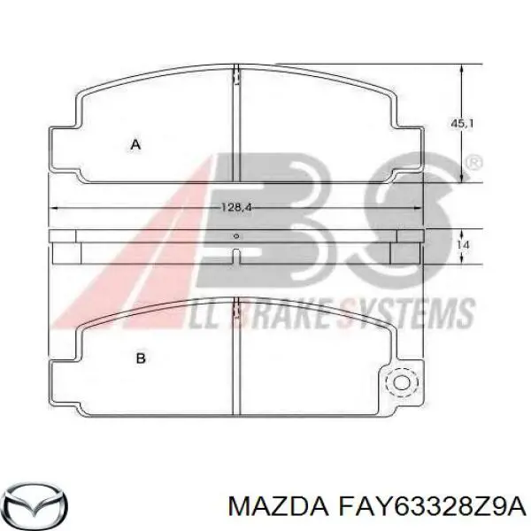 FAY63328Z9A Mazda задние тормозные колодки
