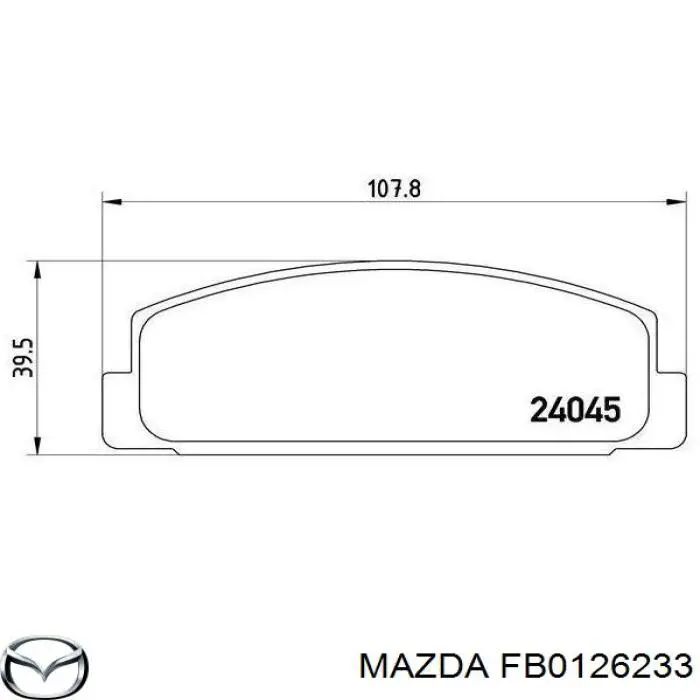 FB0126233 Mazda Колодки тормозные дисковые комплект