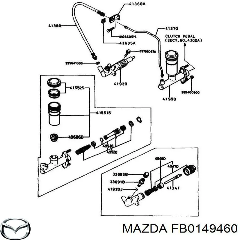 Купить FB0149460 Mazda Ремкомплект рабочего цилиндра сцепления