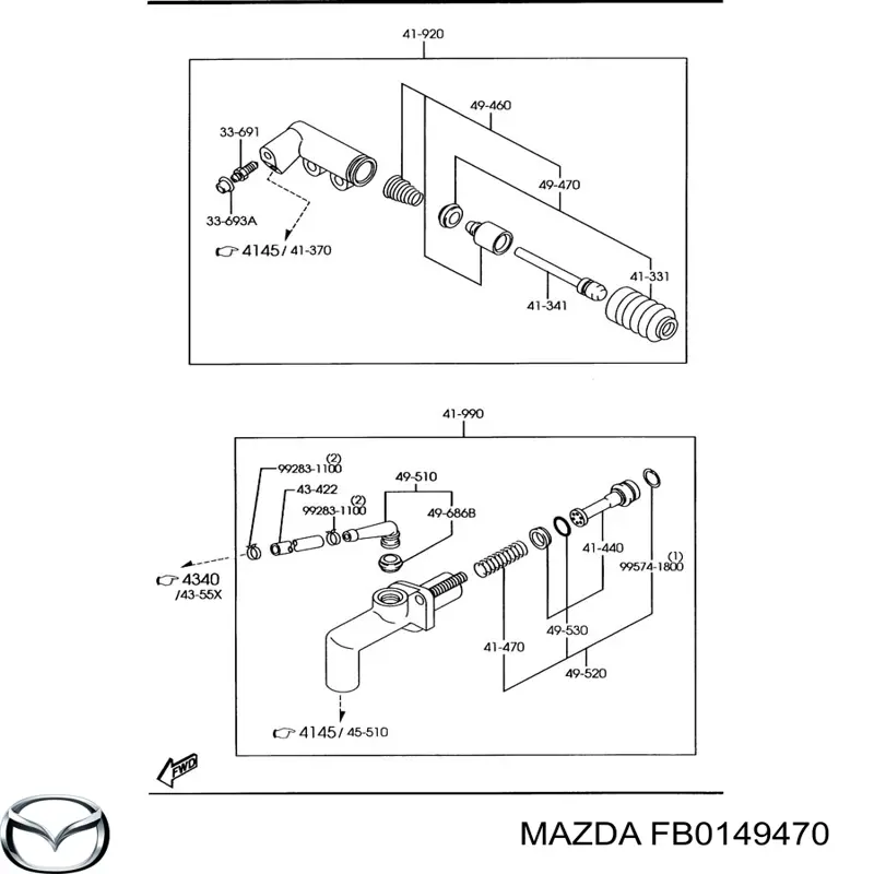 Ремкомплект главного цилиндра сцепления Mazda FB0149470 цена, от 46.09 USD