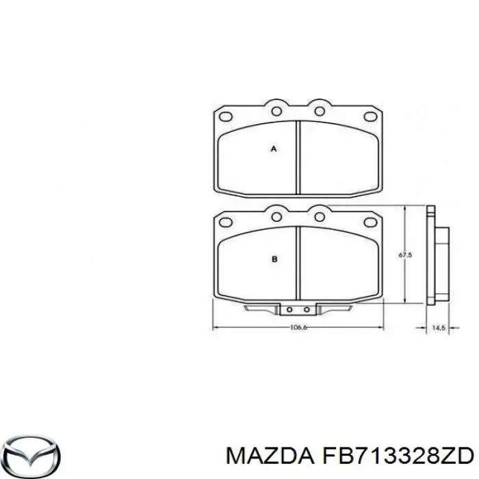 Передние тормозные колодки FB713328ZD Mazda